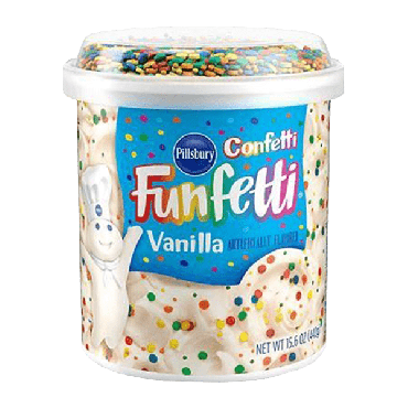Pillsbury Confetti Vanilla Funfetti Frosting 442g (15.6oz) (Box of 8)