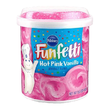Pillsbury Hot Pink Vanilla Funfetti Frosting 442g (15.6oz) (Box of 8)