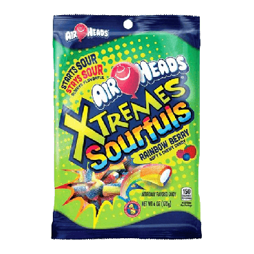 Air Heads Xtremes Sourfuls Rainbow Berry 170g (6oz) (Box of 12)
