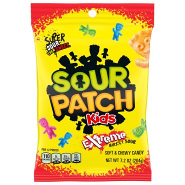 Sour Patch Kids Extreme Peg Bag 204g (7.2oz) (Pack of 12)