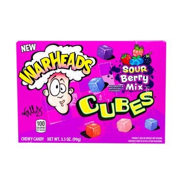 Warheads Berry Cubes Theatre Box 99g (3.5oz) (Box of 12)