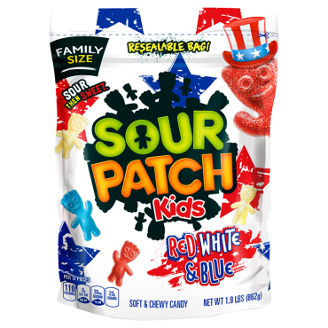 Sour Patch Kids Red, White & Blue 862g (1.9lbs) (Box of 4) BBE 23 Jan 2025