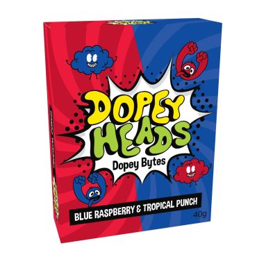 Dopey Heads Bytes Blue Raspberry & Tropical 40g (1.41oz) PM 69p and 2 For £1 (Box of 24)