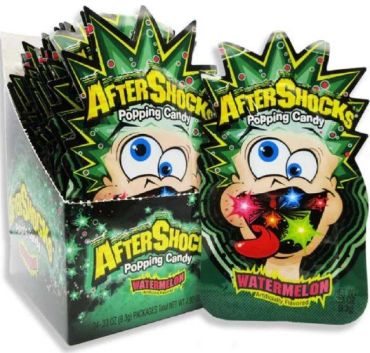 Aftershocks Popping Candy Watermelon 9g (0.33oz) (Box of 24) BBE 7 JAN 2025