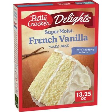 Betty Crocker Delights Super Moist French Vanilla Cake Mix 376g (13.25oz) (Box of 12)