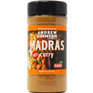 Badia Andrew Zimmern Madras Hot Curry 113.4g (4oz) (Box of 6)
