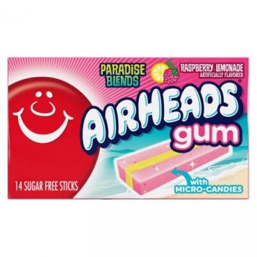 Air Heads Raspberry Lemonade Gum 34g (1.185oz) (Box of 12) BBE 30 MAY 2025