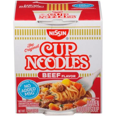 Nissin Cup Noodles Beef 64g (2.25oz) (Box of 24)