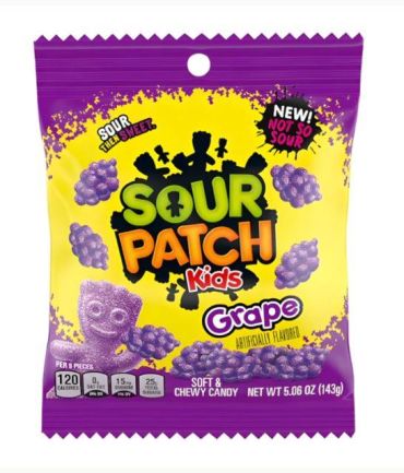 Sour Patch Kids Grape Peg Bag 143g (5.06oz) (Box of 12)