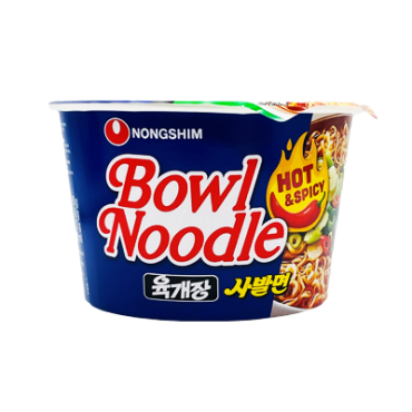 NONGSHIM Hot & Spicy Bowl Noodles 100g (Pack of 12) BBE 29 NOV 2024