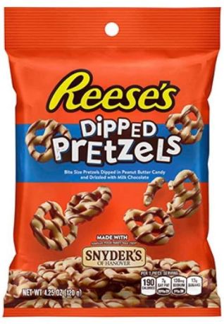 Reese's Dipped Pretzels 120g (4.25oz) (Box of 12) BBE 30 SEP 2024