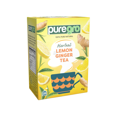 Puregro Lemon & Ginger Tea 40g (20 Tea Bags) (Box of 6)