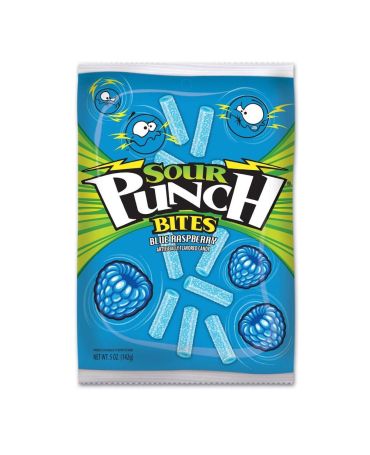 Sour Punch Blue Raspberry Bites 141g (5oz) (Box of 12) BBE 20 SEP 2024