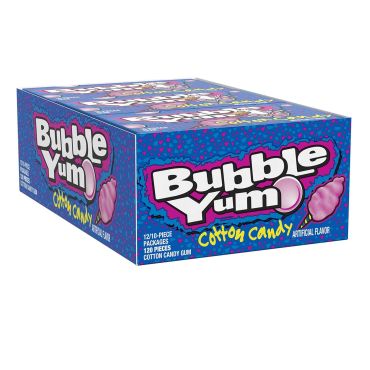 Bubble Yum Cotton Candy Gum 10 Piece 79g (2.82oz) (Box of 12) BBE 31 DEC 2024