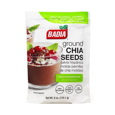Badia Ground Chia Seeds 170.1g (6oz) (Box of 8) BBE 31 OCT 2024