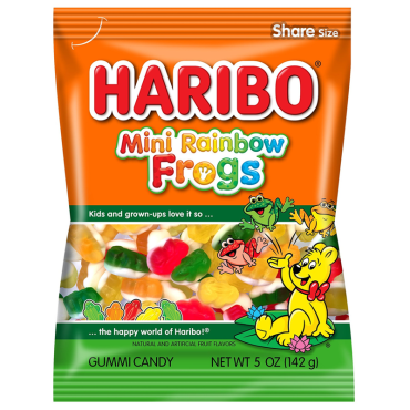 Haribo Mini Rainbow Frogs 142g (5oz) (Box of 12) BBE 30 NOV 2024