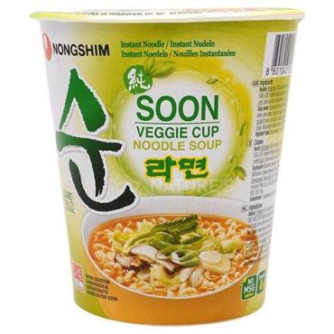 NONGSHIM Soon Veggie Ramyun Noodles Cup 67g (Pack of 6) BBE 13 DEC 2024