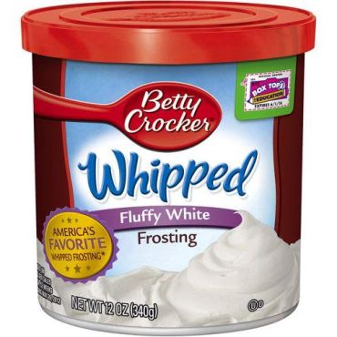 Betty Crocker Whipped Fluffy White Frosting 453g (16oz) (Box of 8) BBE 20 OCT 2024
