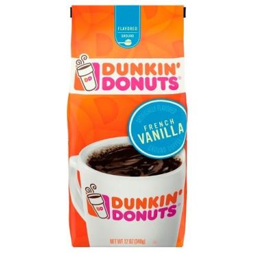 Dunkin Donuts French Vanilla Ground Coffee 340g (12oz) (Box of 6)