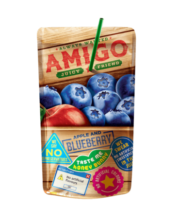 Amigo Apple & Blueberry Drink Pouches 200ml (Box of 24)