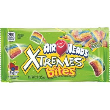 Air Heads Xtreme Bites Rainbow Berry 57g (2oz) (Box of 18) BBE 31 JAN 2025