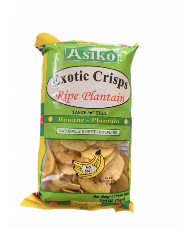 Asiko Plantain Crisps Unsalted 75g (Box of 24)