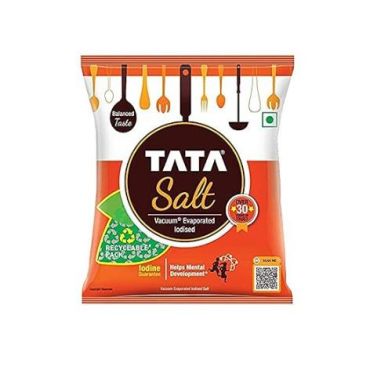 Tata Salt Iodized Sea Salt Pillow Pouch 1kg (Box of 12)