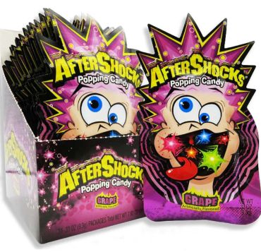 Aftershocks Popping Candy Grape 9g (0.33oz) (Box of 24) BBE 7 JAN 2025