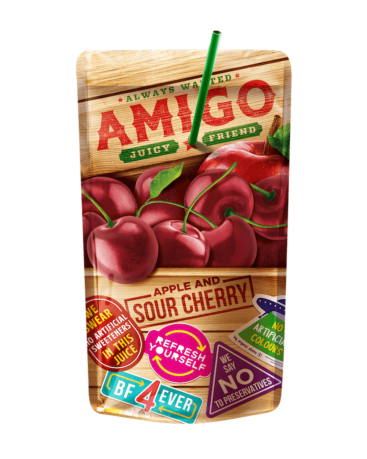 Amigo Apple & Sour Cherry Drink Pouches 200ml (Box of 24)