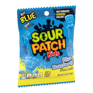 Sour Patch Kids Blue Raspberry 142g (5oz) (Box of 12) BBE 14 SEP 2024