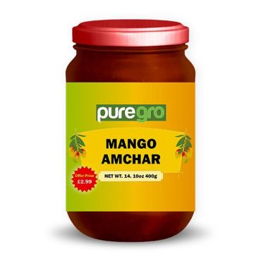 Puregro Mango Amchar 400g PM £2.99 or 2 for £5 (Box of 12)