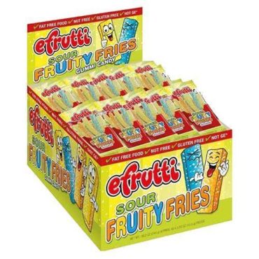 efrutti Gummi Sour Fruity Fries 15.5g (.55oz) 48ct BBE 7 NOV 2024