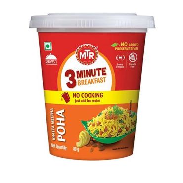 MTR Instant Khatta Meetha Poha Cup 80g (Box of 6)