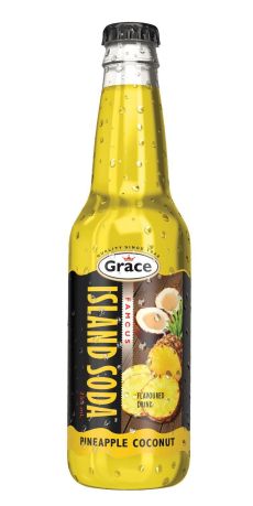 Grace Island Soda Pineapple 330ml (Box of 12) BBE 31 OCT 2024