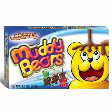Taste of Nature  Muddy Bears Chocolate Gummy Bears Theatre Box 88g (3.1oz) (Box of 12) BBE 11 SEP 2024