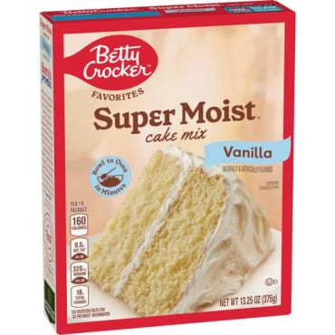 Betty Crocker Vanilla Cake Mix 375g (13.25oz) (Box of 12)