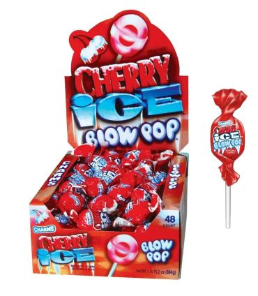 Charms Blow Pop Cherry Ice 18g (0.65oz) (Box of 48) BBE 13 FEB 2025